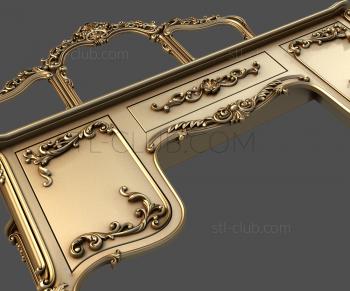 3D model 3d stl model of a boudoir table with mirrors (STL)