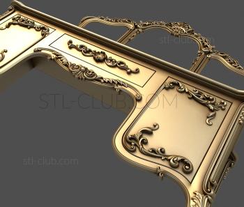 3D model 3d stl model of a boudoir table with mirrors (STL)