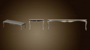 3D model Carved rectangular table (STL)