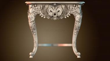 3D модель Роскошный резной стол с цветочным узором (STL)