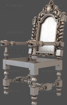 3D model 3d stl chair model, file for cnc machine tool (STL)