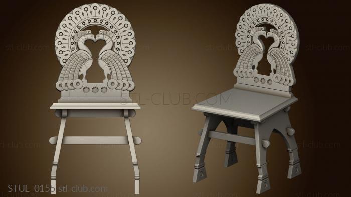 Chair with two peacocks in Russian style version2