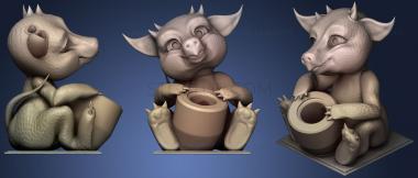 3D модель Держатель ручки Baby Dragon (Без подставок) (STL)