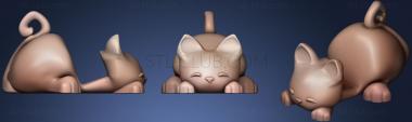 3D модель Брелок для смартфона с подставкой cat (STL)