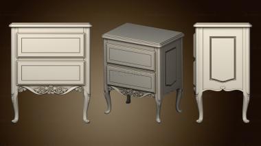 3D model Cabinet with roses on the lower tsarga and two drawers (STL)