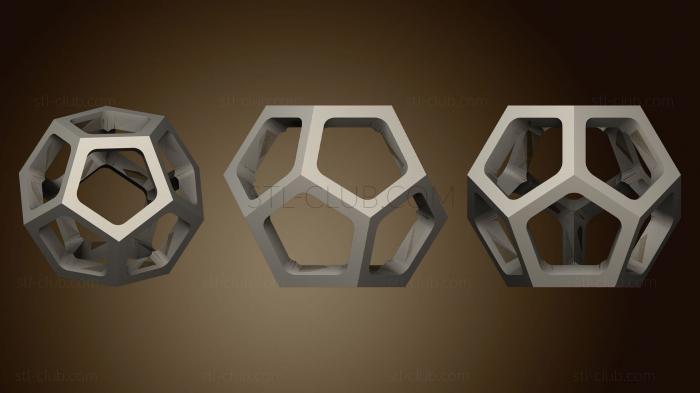 3D model Dodecahedron Wireframe (STL)