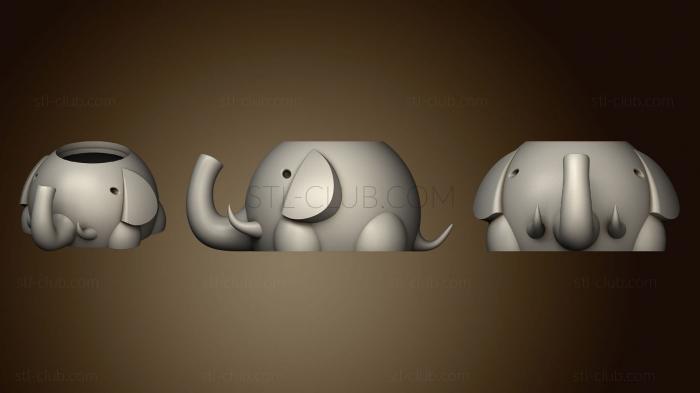 3D модель Слоновий ящик для ребенка и матери (STL)