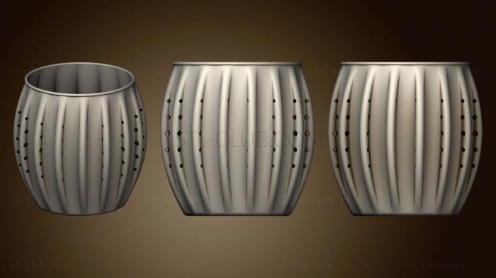 Larger Rib With Holes And Round Lip Round Vase