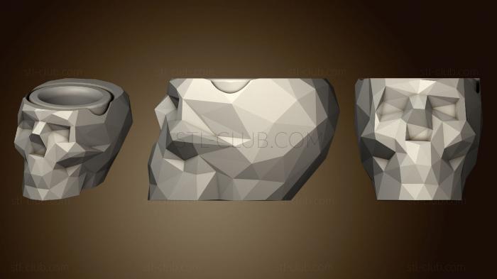 Low Poly SKULL Pot