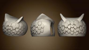 3D model owl jar head cream (STL)