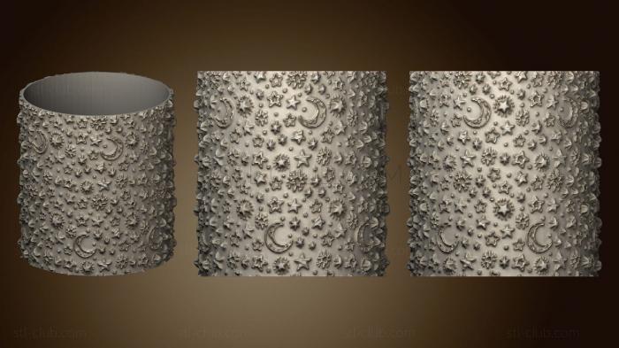 3D model Small Lampshade For Led Or Tea Light Holder With Star Pattern (STL)