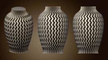 3D модель Текстурированная ваза Зигзагообразной формы (режим вазы) (STL)