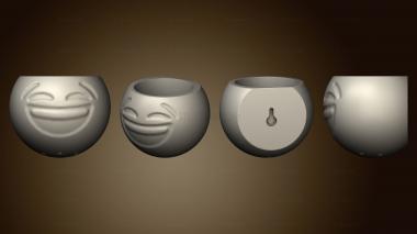 3D мадэль Emoji Gargalhada 1 Parede Aberto Furo Suporte (STL)