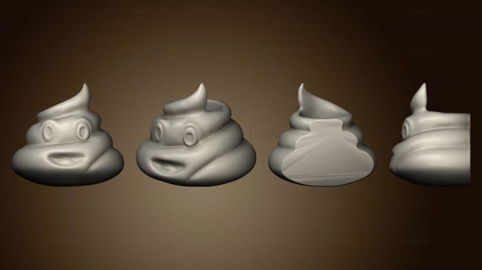 3D model Emoji Poop Parede Aberto (STL)