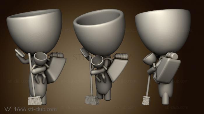 3D model robert Plant pots with Moth (STL)