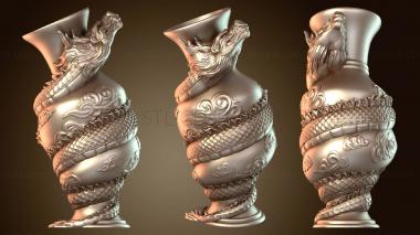 3D модель Ваза, обернутая драконом (STL)