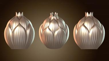 3D мадэль Открытая ваза цветущая (STL)