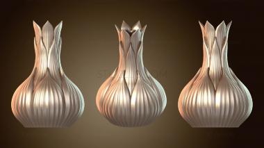 3D мадэль Открытая ваза, цветущая свежесть (STL)