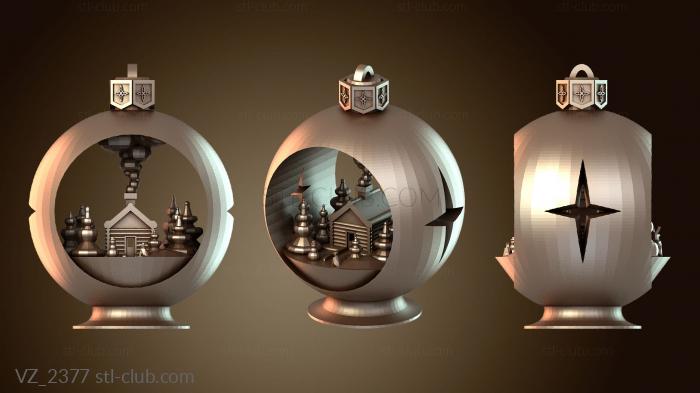 Вазы Домик-украшение в виде снежного шара