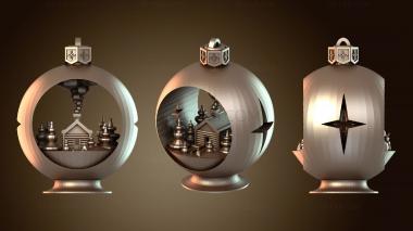 3D мадэль Домик-украшение в виде снежного шара (STL)