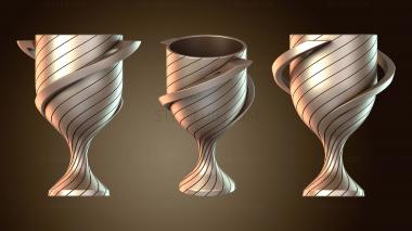3D модель Трофейный кубок с цветочным узором (STL)