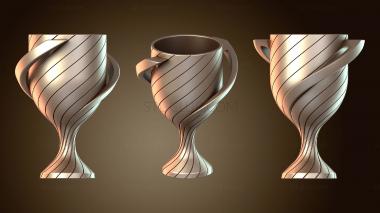 3D мадэль Кубок Трофея, цветочный твист, минимализм (STL)