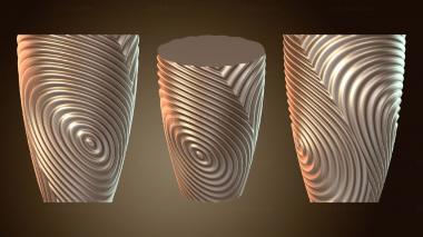 3D модель Ваза скручена плотной рябью (STL)