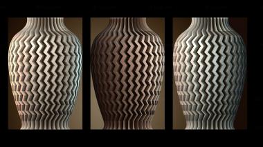 3D мадэль Геометрическая зигзагообразная ваза (STL)