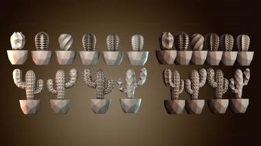 3D модель Коллекция геометрических кактусов (STL)