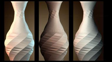 3D модель Ваза с закрученной розой (STL)