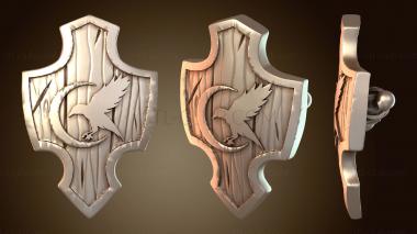 3D модель Вампирский скелетный щит с зазубринами (STL)